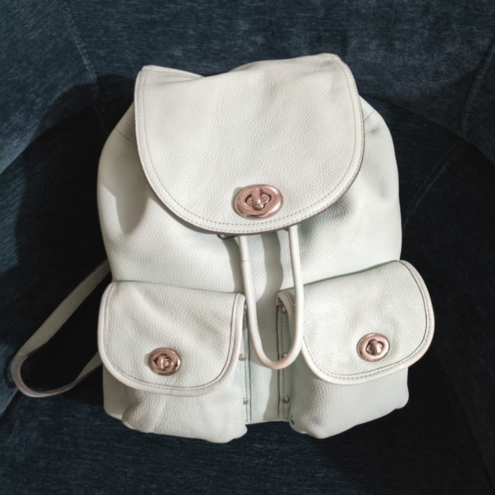 🌊Seafoam Coach Turnlock Backpack